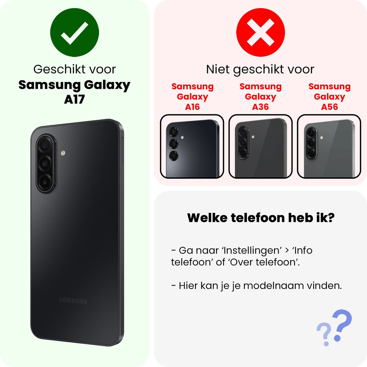 Gehard Glas Screenprotector met Krasbestendige Laag Geschikt voor Samsung Galaxy A17