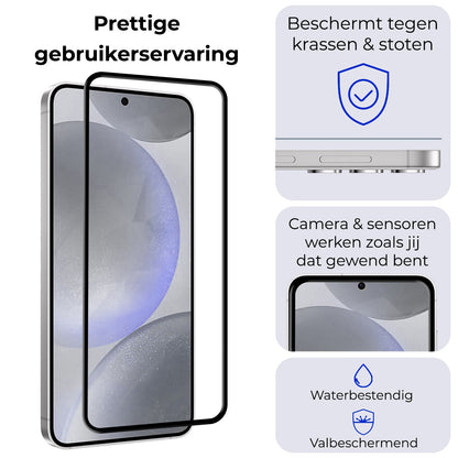 Gehard glazen screenprotector met zwarte randen voor Samsung S24 Plus