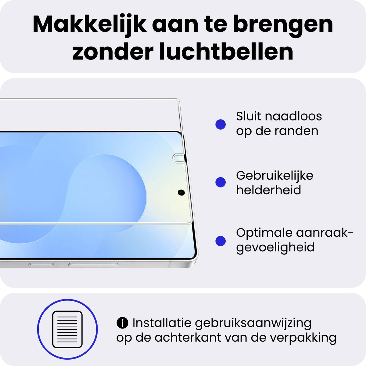Glazen screenprotector met installatieframe voor Samsung S25 Ultra