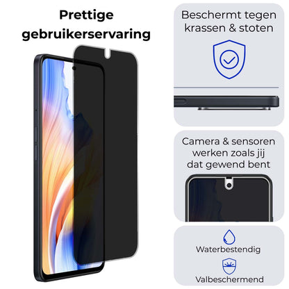Gehard glazen privacy screenprotector voor OPPO A58