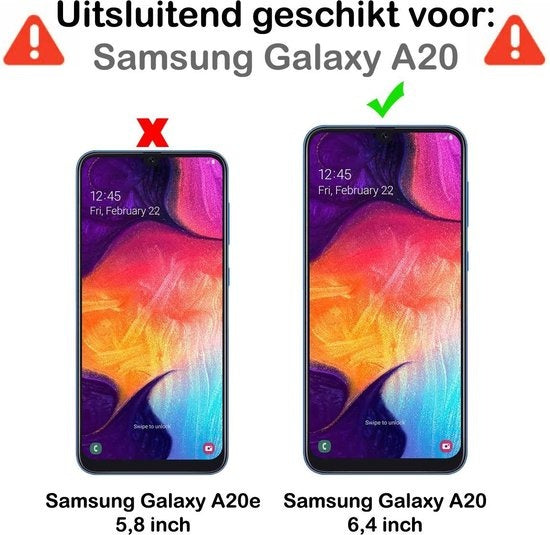 Full screen screenprotector met gehard glas voor Samsung A20