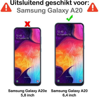 Full screen screenprotector met gehard glas voor Samsung A20