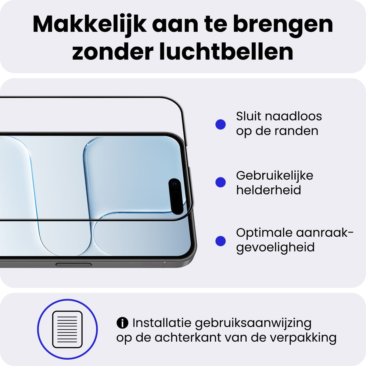 Full screen screenprotector van gehard glas voor iPhone Air