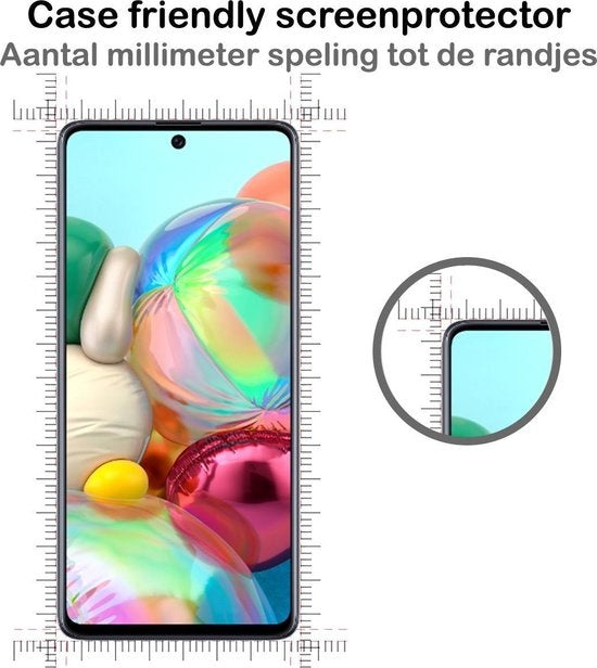 Screenprotector van gehard glas met zwarte randen voor Samsung A71