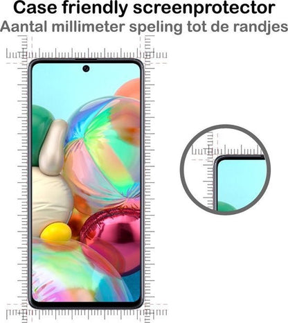 Screenprotector van gehard glas met zwarte randen voor Samsung A71