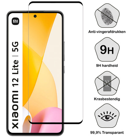 Full cover screenprotector van gehard glas voor Xiaomi 12 Lite