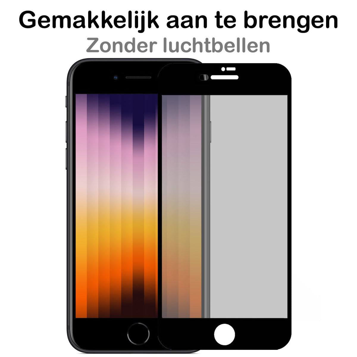 Gehard glazen privacy screenprotector voor iPhone SE 2022