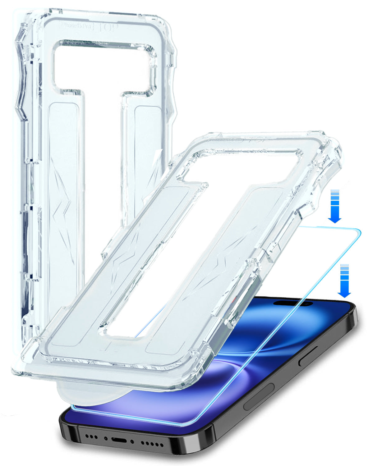 Hybride screenprotector voor iPhone 16 Plus met installatieframe