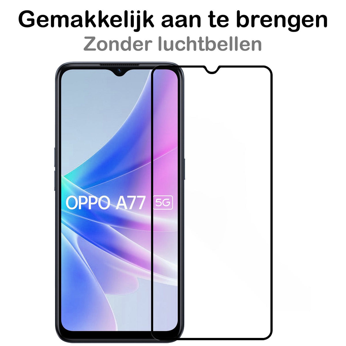 Glazen screenprotector met zwarte randen voor OPPO A77