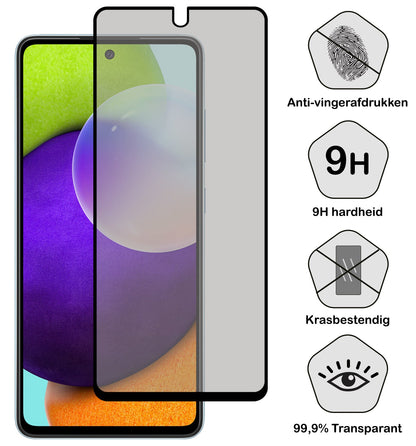 Gehard glazen screenprotector met privacy filter geschikt voor Samsung A52