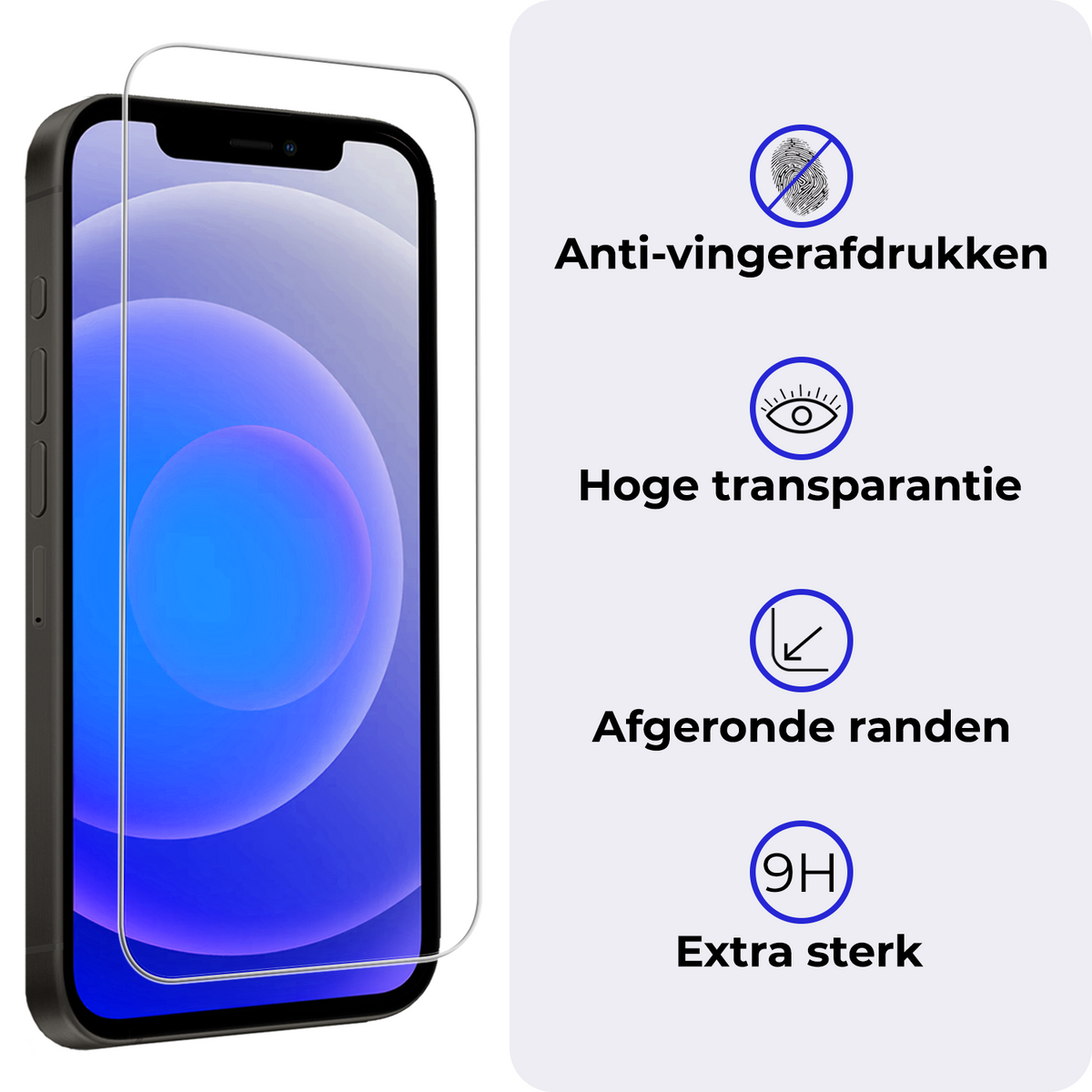 Gehard glazen screenprotector met installatieframe voor iPhone 12 Mini