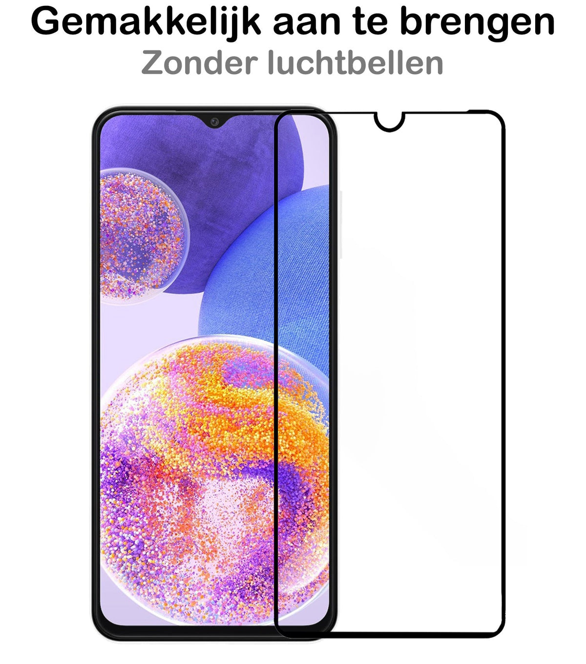 Screenprotector van gehard glas met zwarte randen