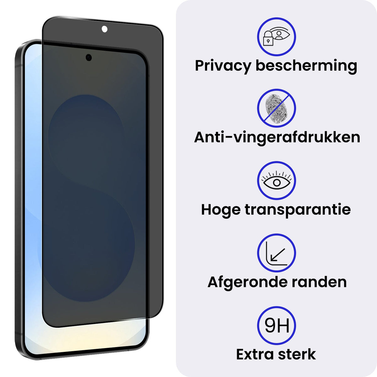 Screenprotector van gehard glas met privacyfilter voor Samsung S25 FE