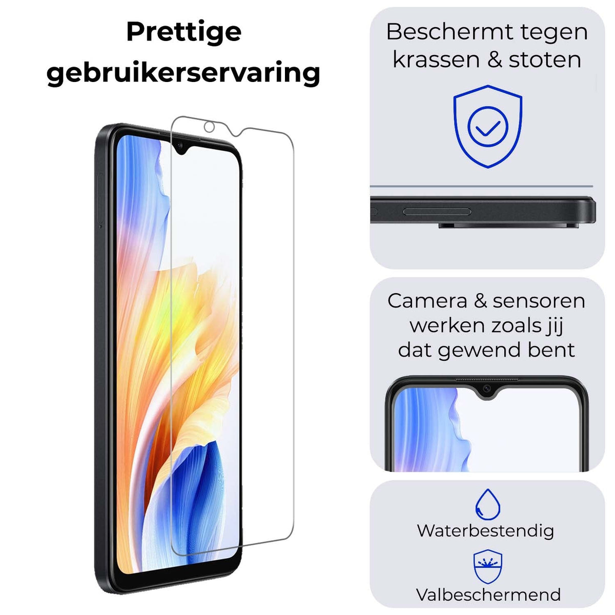 Gehard glazen screenprotector voor OPPO A38 met antikraslaag