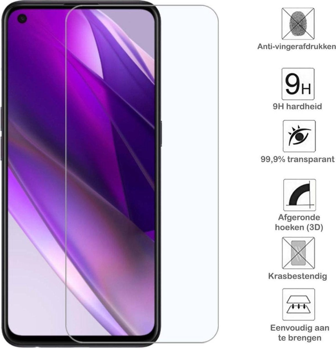 Gehard glazen screenprotector voor OPPO Find X3 Lite