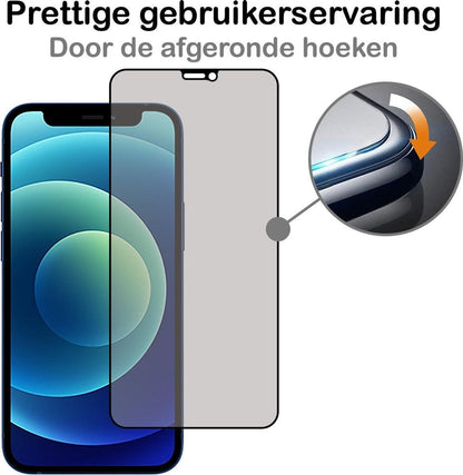 Gehard glazen privacy screenprotector voor iPhone 12 en 12 Pro