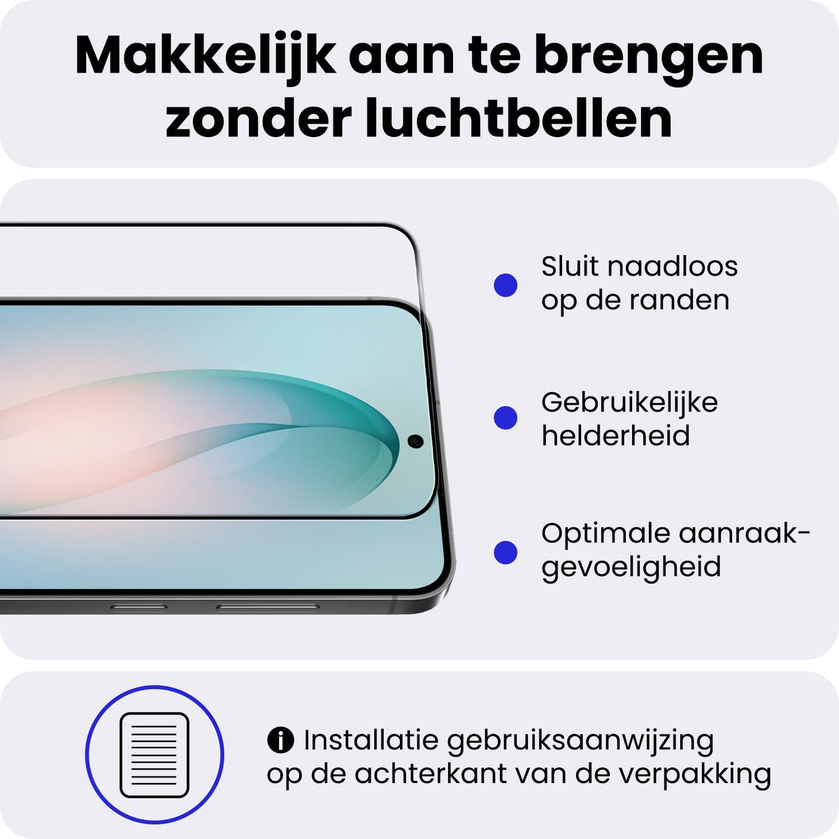 Gehard glazen screenprotector met zwarte randen