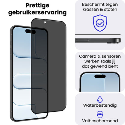 Glazen privacy screenprotector voor iPhone Air met inkijkfilter