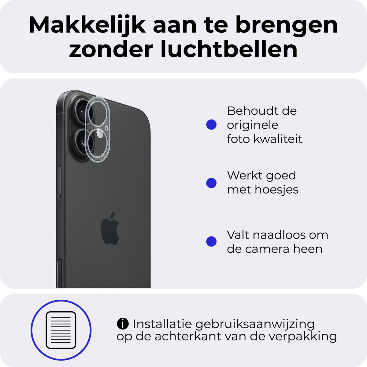 Gehard glazen camera screenprotector voor iPhone 16 Plus