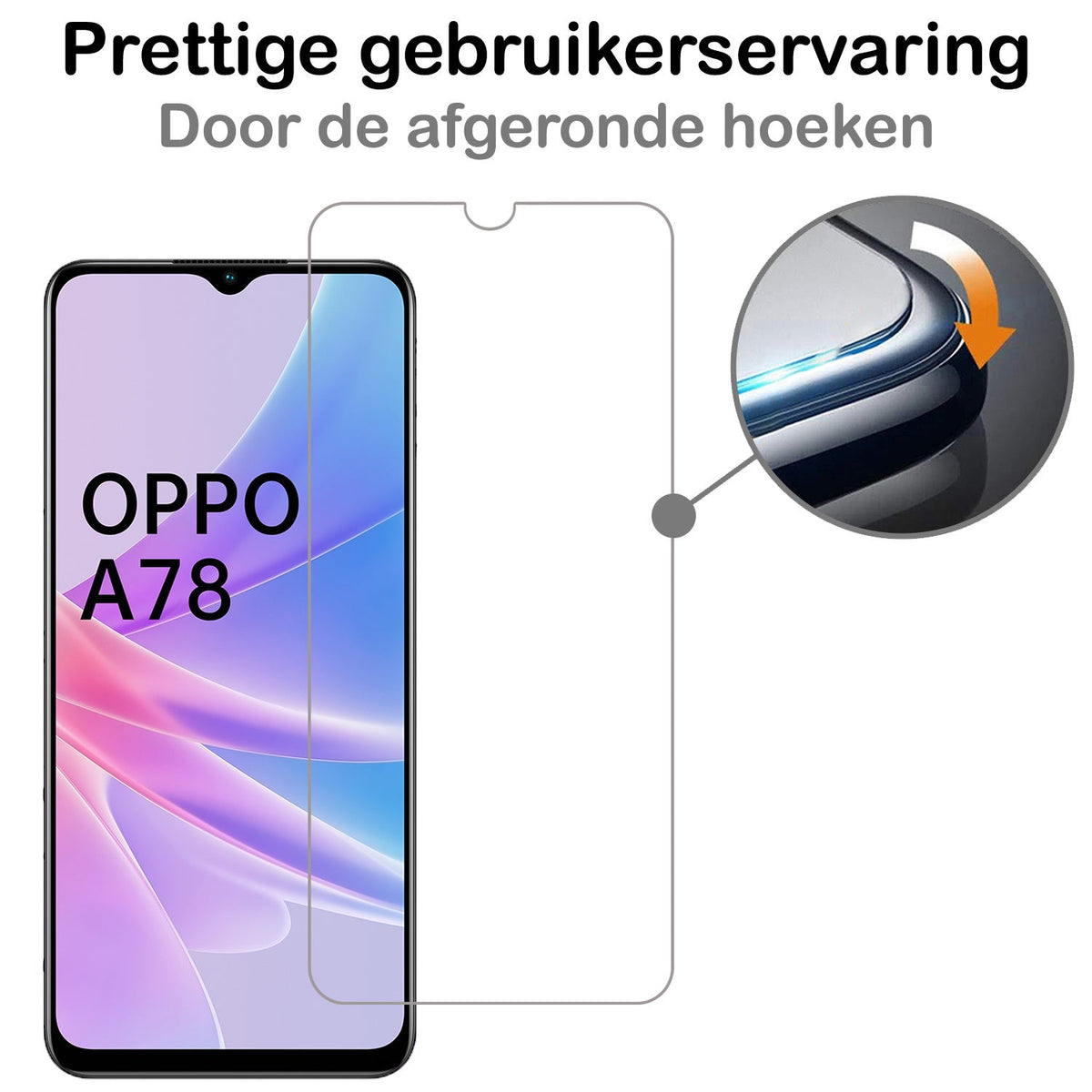 Screenprotector van gehard glas voor OPPO A78 5G