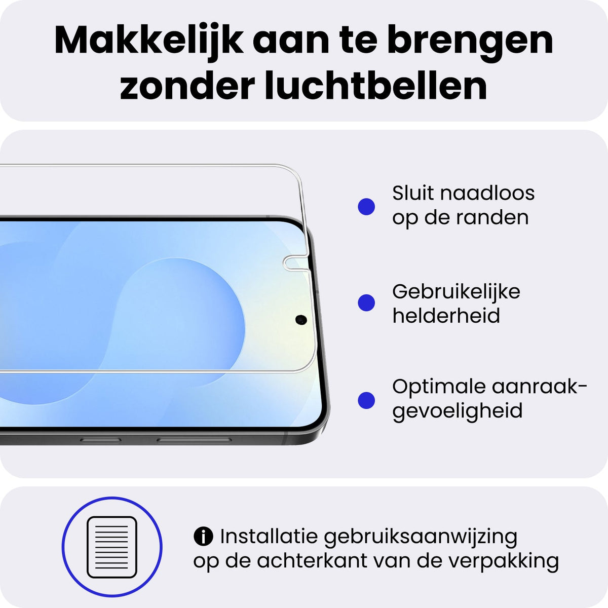 Gehard glazen screenprotector met installatieframe voor Samsung S25