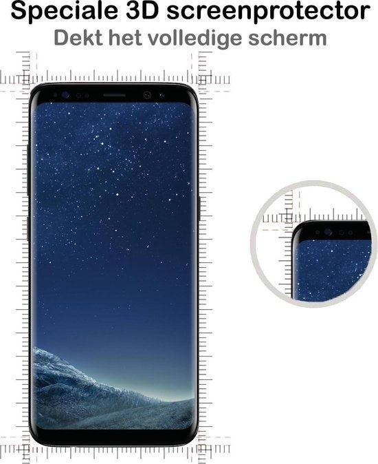 Screenprotector van gehard glas met zwarte randen