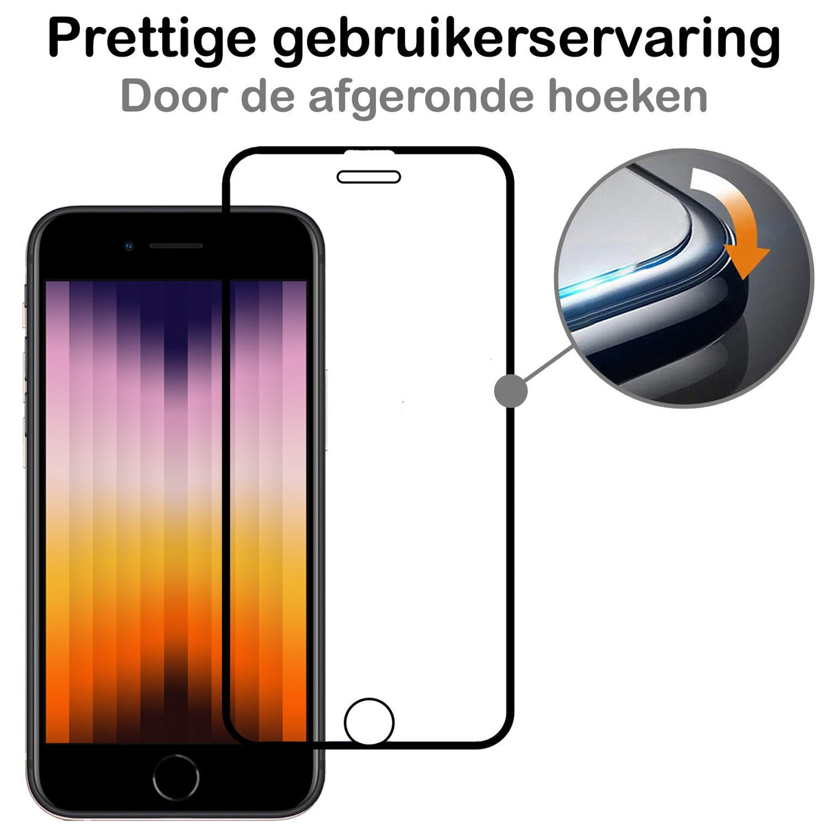 Full screen screenprotector van gehard glas voor iPhone SE 2022