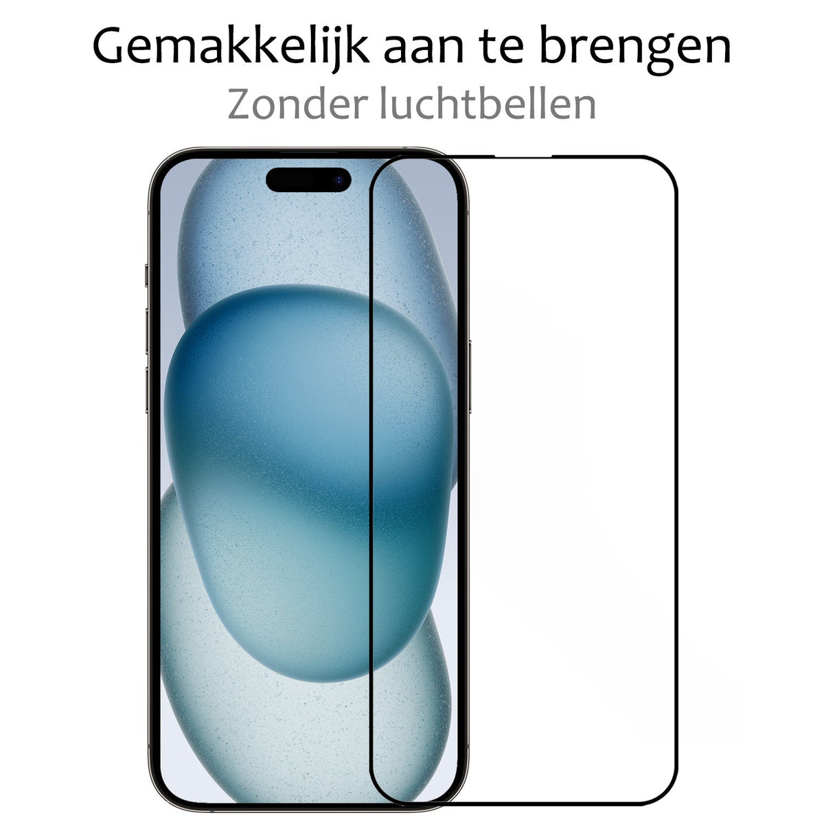 Fullscreen screenprotector van gehard glas voor iPhone 15 Plus