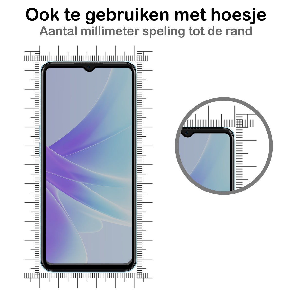 Gehard glazen privacy screenprotector voor OPPO A17