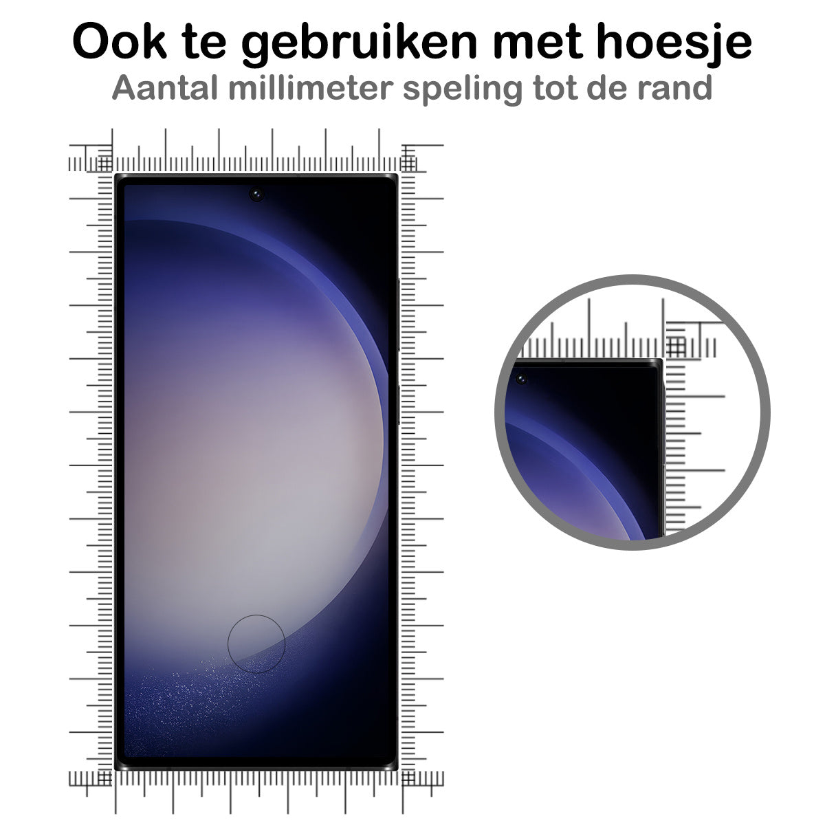 Gehard glazen screenprotector met zwarte randen