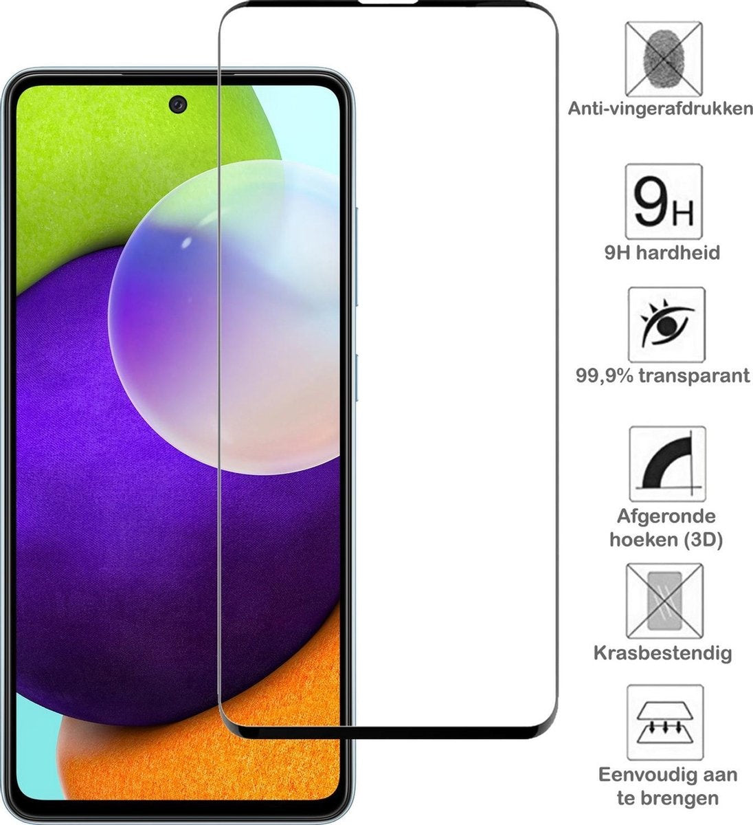 Full Screen Gehard Glazen Screenprotector Geschikt Voor Samsung A52