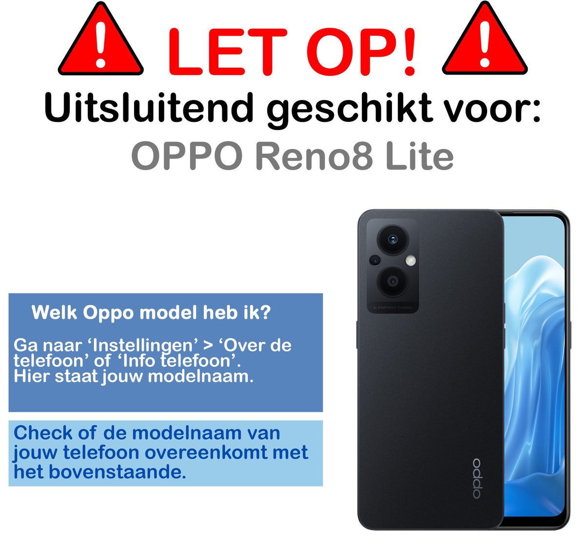 Glazen screenprotector voor OPPO Reno 8 Lite met antikraslaag