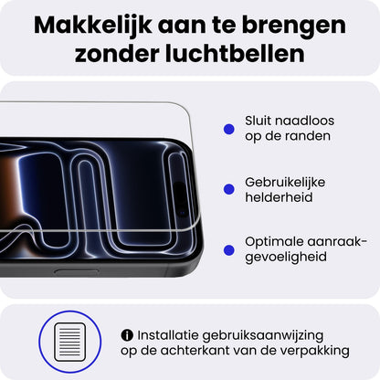 Gehard glazen screenprotector voor iPhone 17 Pro Max met volledige dekking
