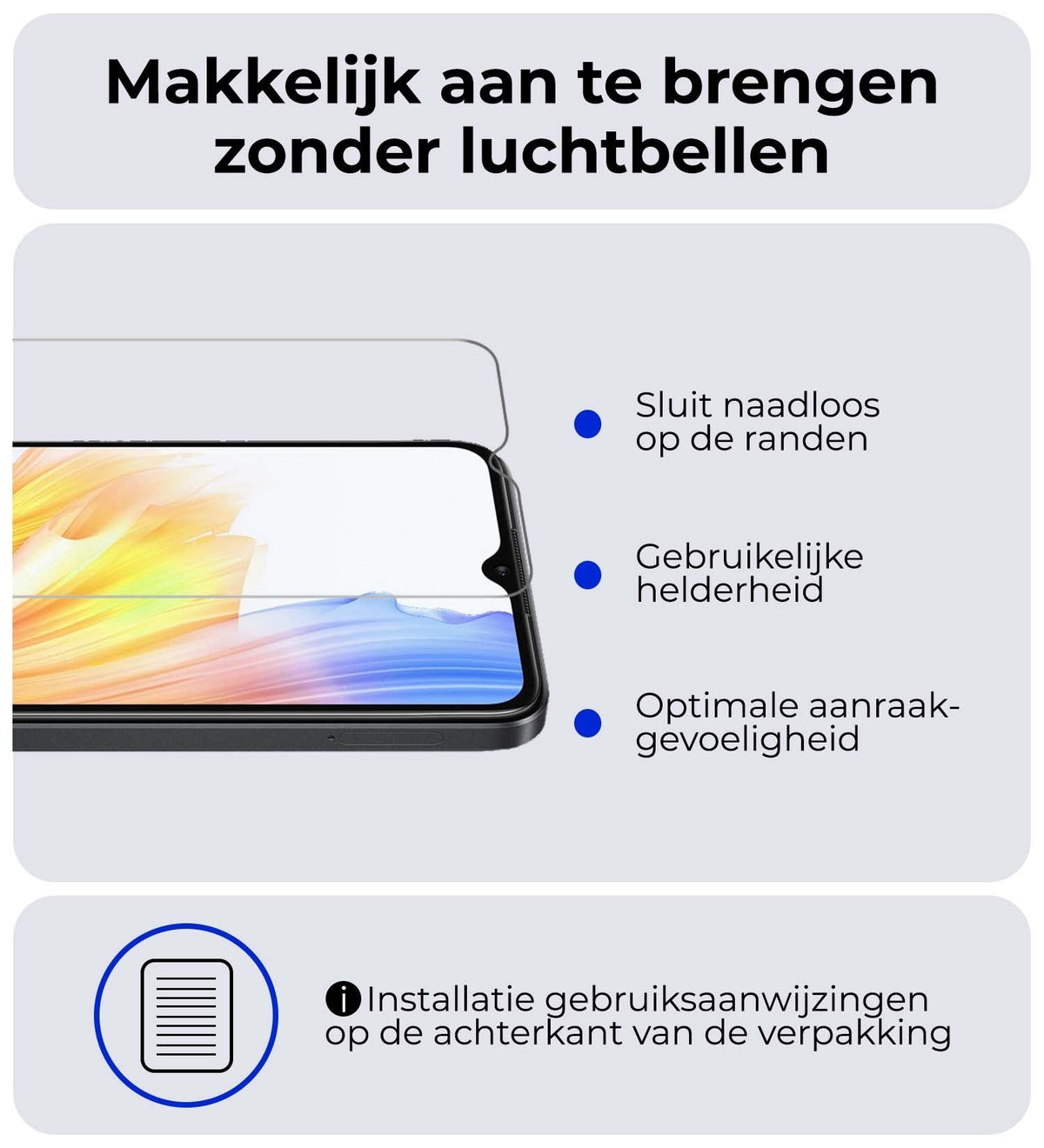 Gehard glazen screenprotector voor OPPO A18 met krasbescherming