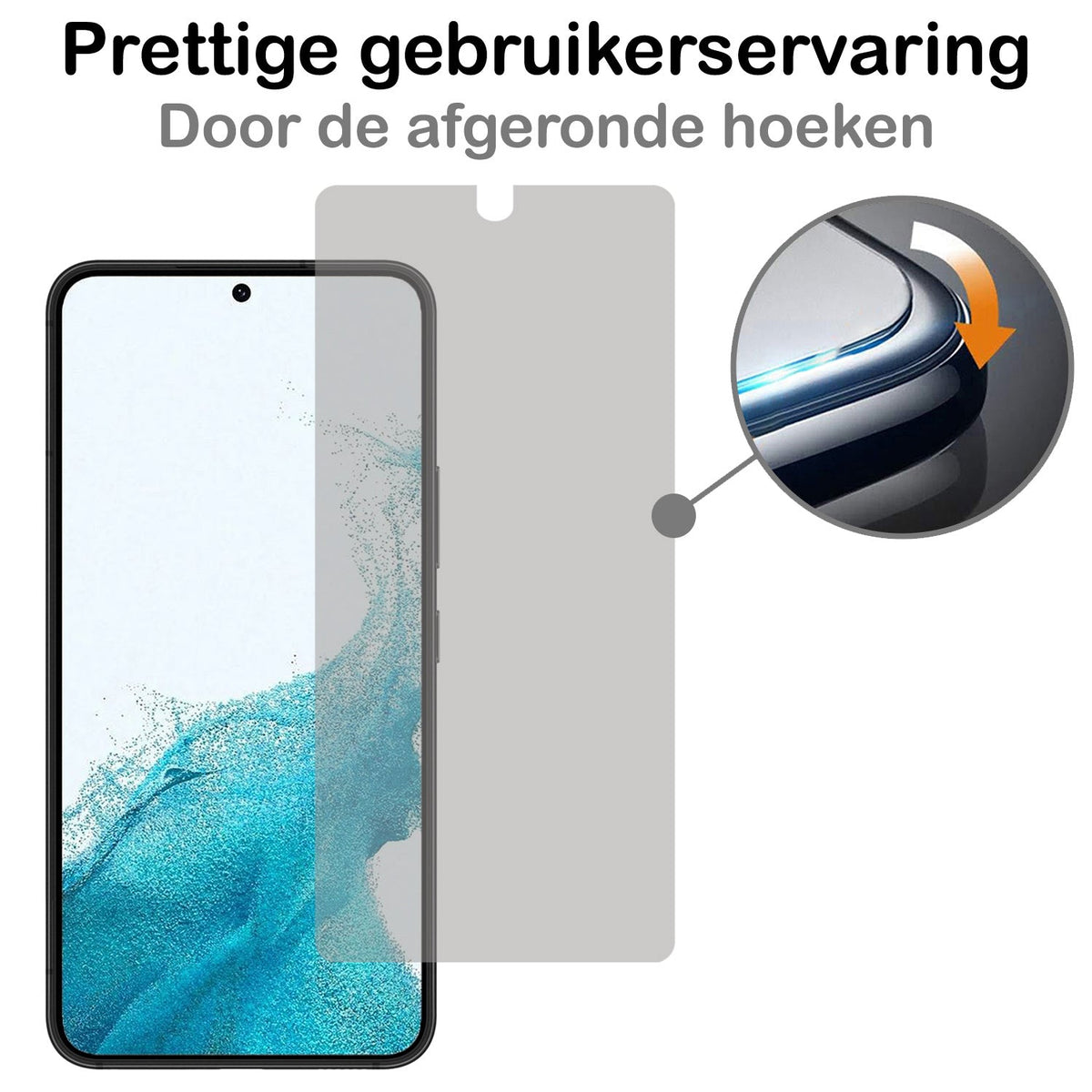Privacy screenprotector van gehard glas voor Samsung S22