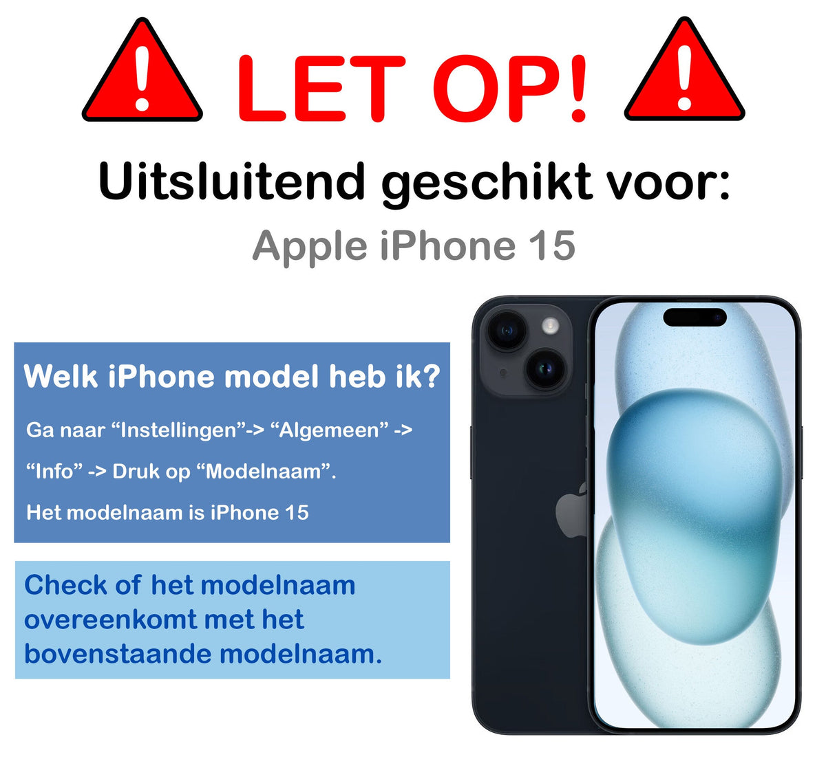 Hybride screenprotector voor iPhone 15 met installatieframe