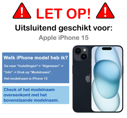 Hybride screenprotector voor iPhone 15 met installatieframe