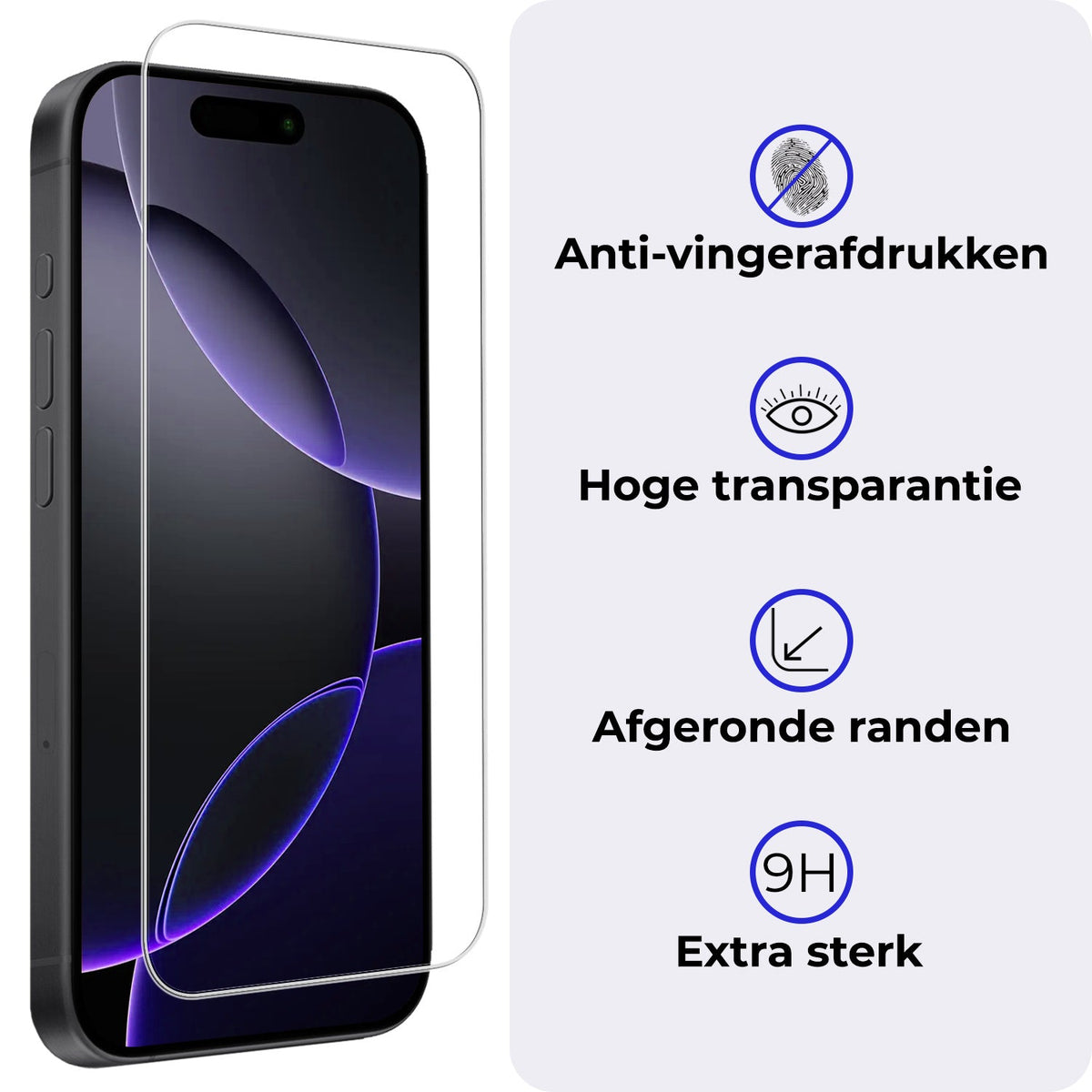 Screenprotector van gehard glas voor iPhone 16 Pro