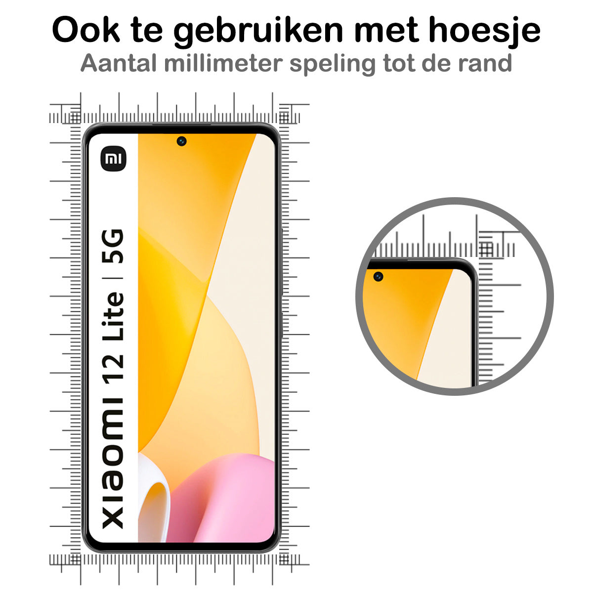 Full cover screenprotector van gehard glas voor Xiaomi 12 Lite