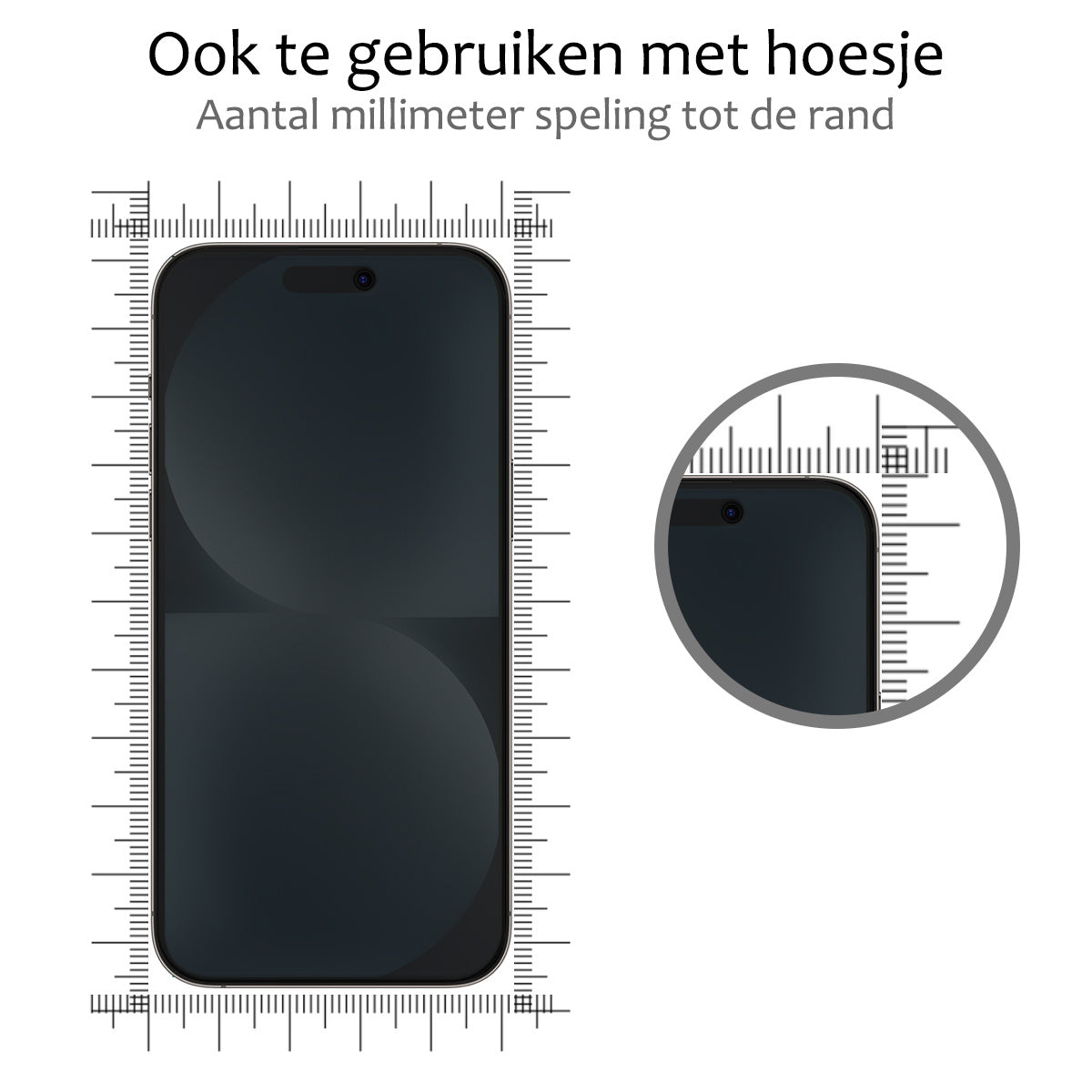 Screenprotector van gehard glas met privacyfilter voor iPhone 15 Plus
