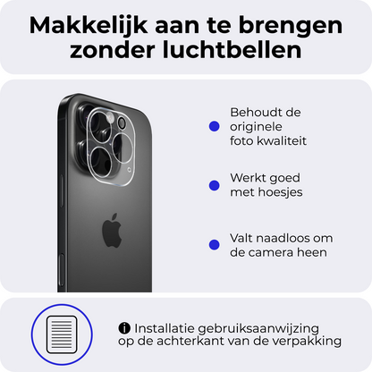Glazen camera screenprotector voor iPhone 16 Pro Max