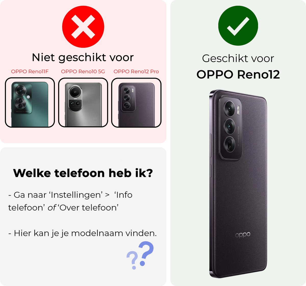 Screenprotector van gehard glas voor OPPO Reno 12