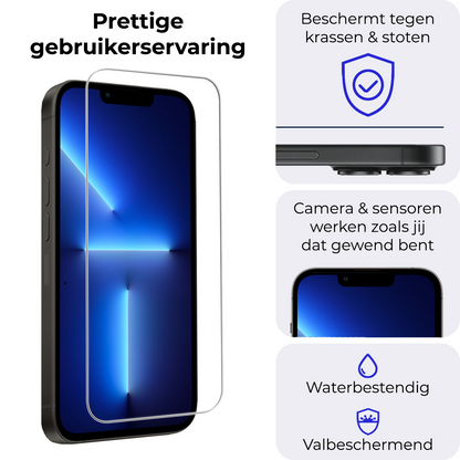 Screenprotector van gehard glas met handig installatieframe