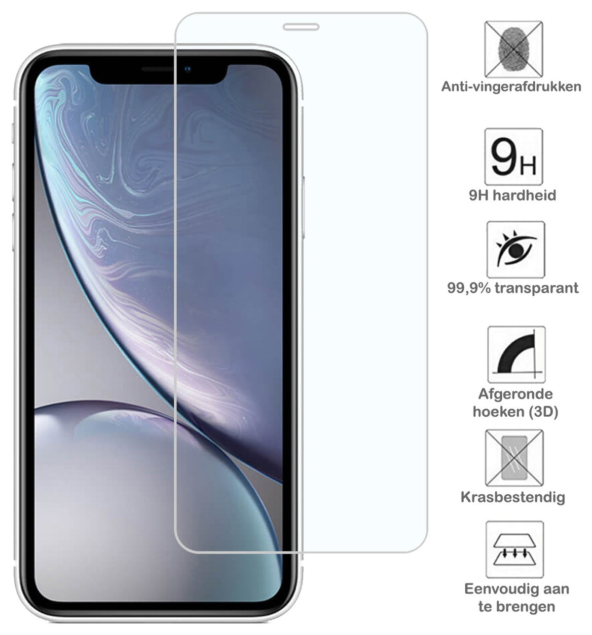 Screenprotector van gehard glas met volledige schermdekking voor iPhone Xs