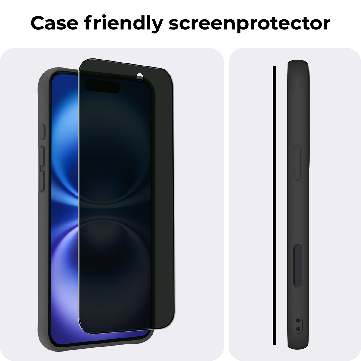 Screenprotector van gehard glas met privacyfilter voor iPhone 16