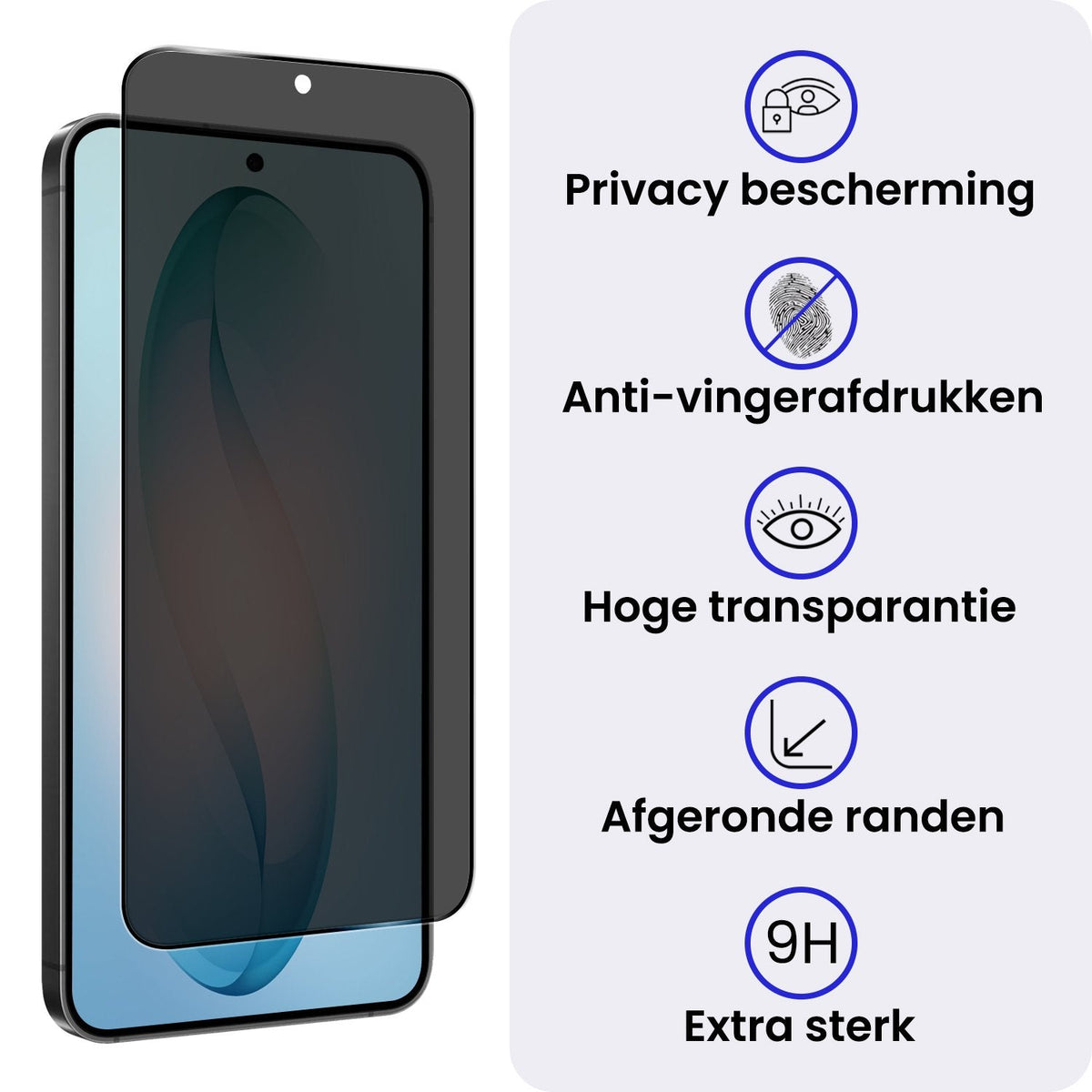 Privacy Screenprotector van Gehard Glas voor Samsung S26 Plus