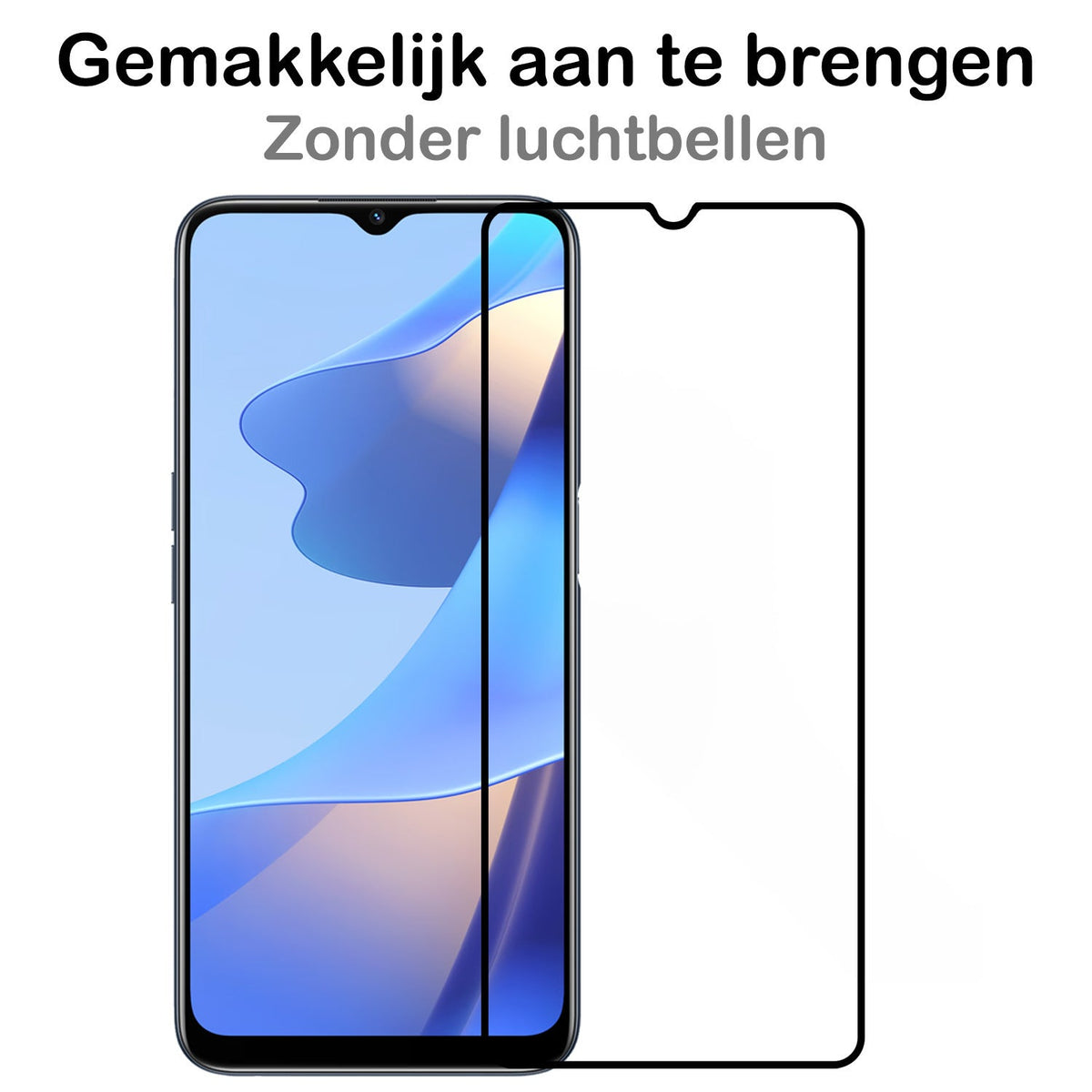 Full screen screenprotector van gehard glas voor OPPO A16s