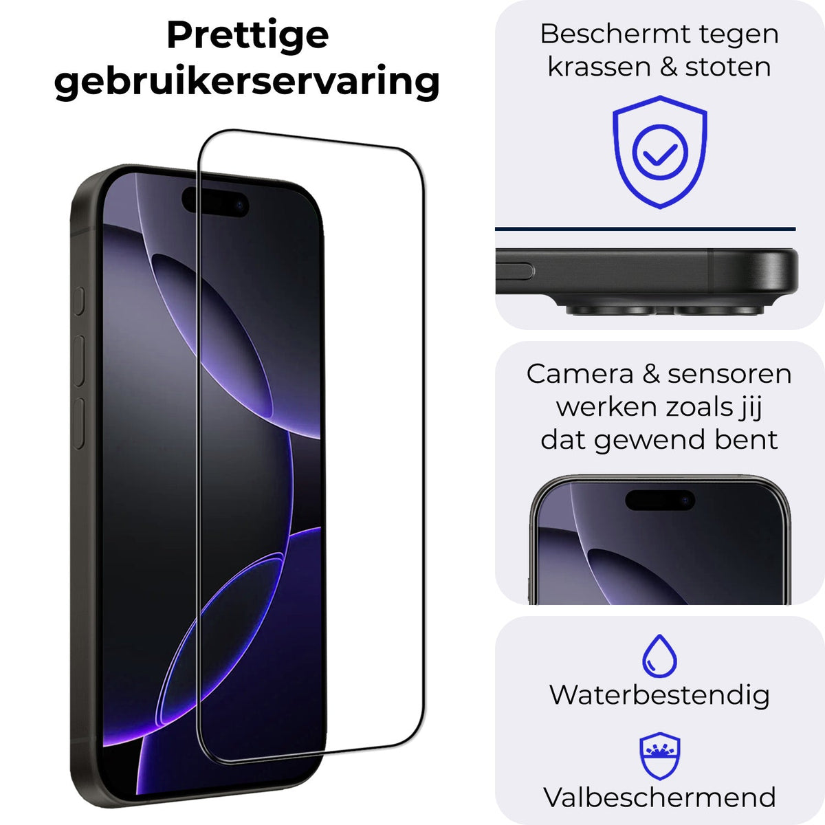Screenprotector van gehard glas voor iPhone 16 Pro