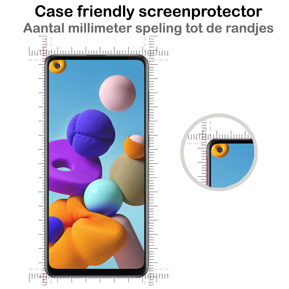 Screenprotector van gehard glas met zwarte randen