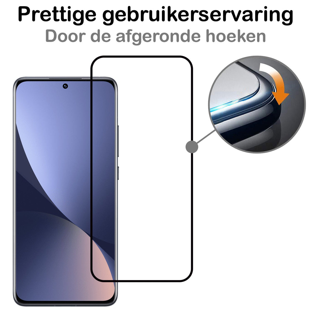 Gehard glas screenprotector voor Xiaomi 12 Pro met zwarte randen